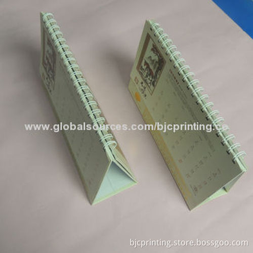 Wall hanging calendar, metal wire binding